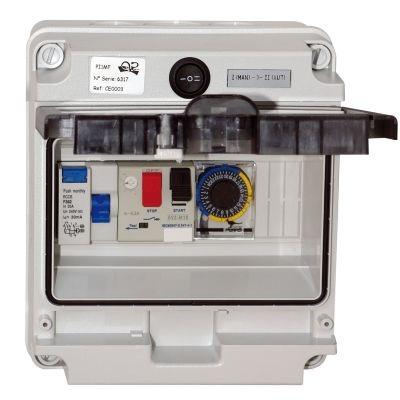Cuadro eléctrico monofásico para piscina con transformador 300W y protección IP55
