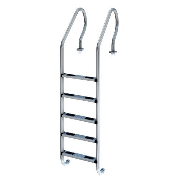 Escaleras mixtas de acero inoxidable para piscina con anclajes